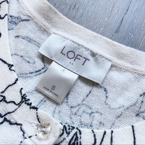 LOFT ANN TAYLOR Small Floral Button-Down Cardigan - Picture 3 of 6